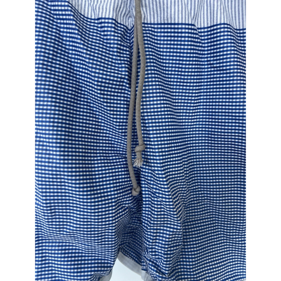 Sacai Blue Gingham Check Cotton Shorts Drawstring Men's Size 3 Large Luxury - Picture 4 of 5